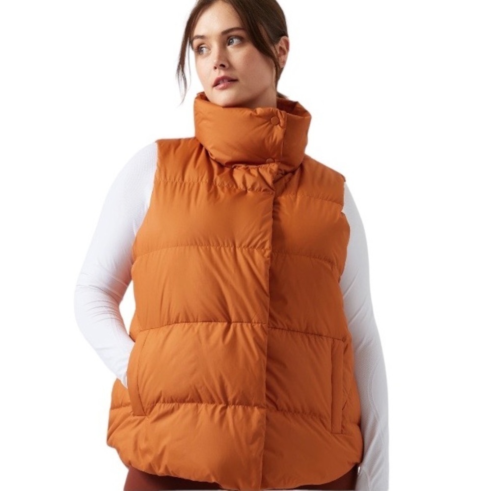(NWT) ATHLETA Downtown Vest in Foliage Orange, Small - Picture 2 of 8